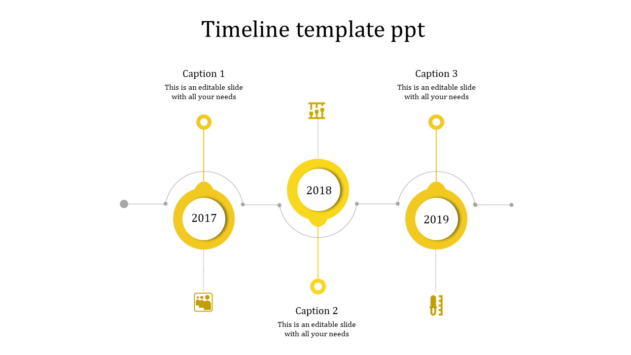 Awesome Timeline Template PPT Slide Design-Three Node